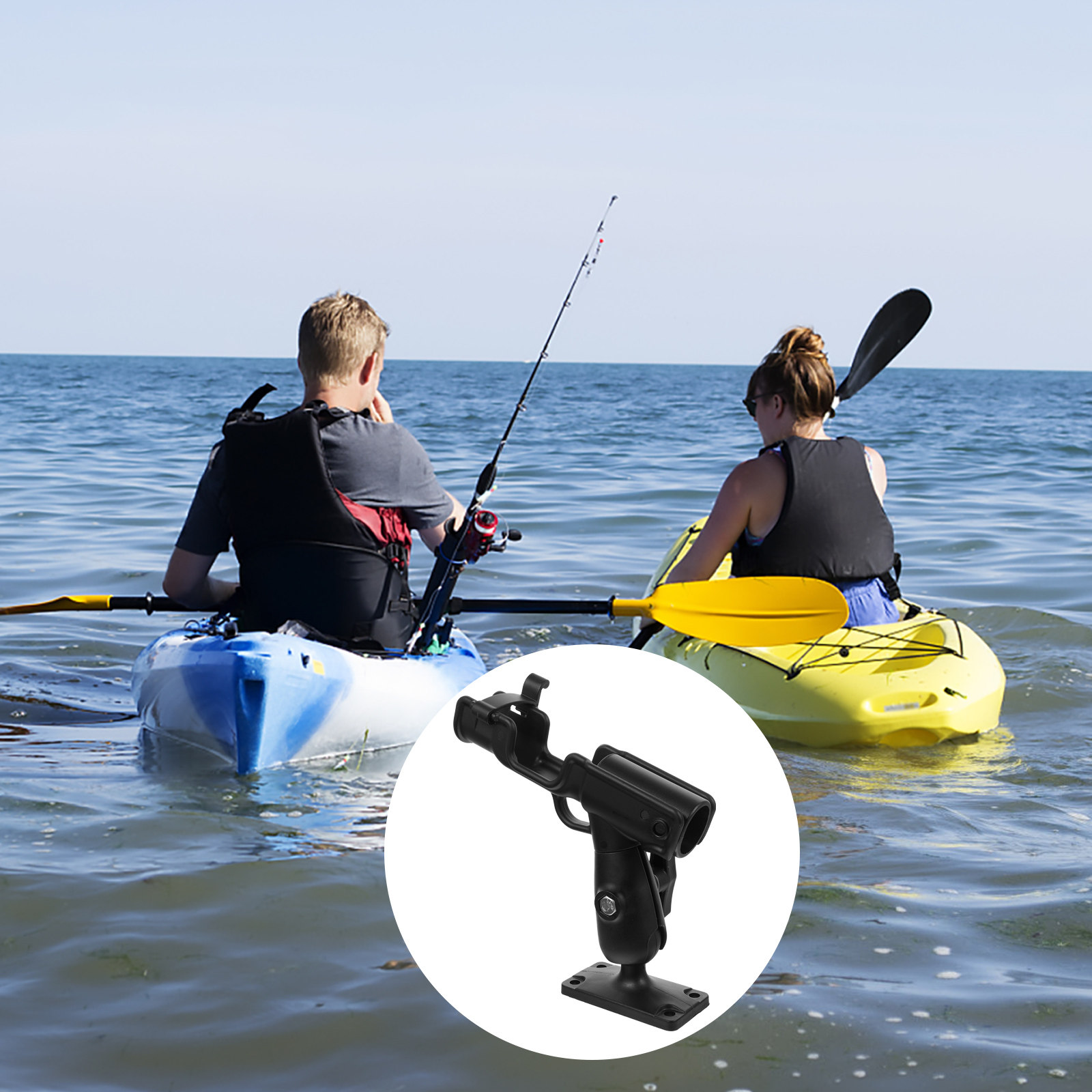 Fishing Kayak Rod Holder - Kajak-Angelrutenhalter Kleine Größe Drehbar 360 Grad