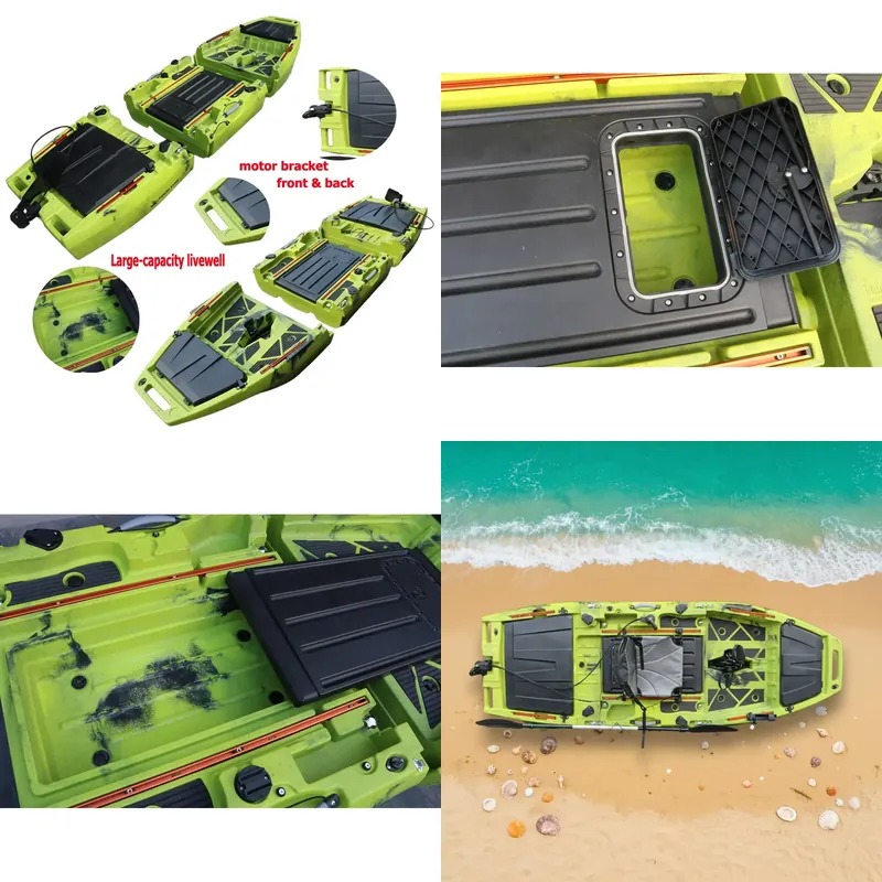 Fishing Kayak Seat - 10ft Finnenpropeller-Pedalantrieb-Kajak, modular, einsitzig, motorisiert, abnehmbares